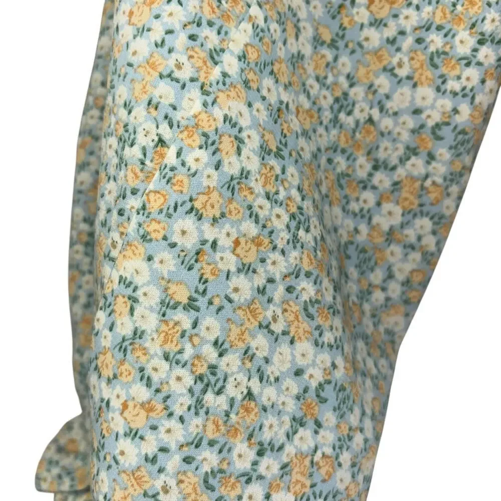 Mable Cottagecore Renaissance Peasant Floral Crop Top Women’s S Prairie Soft